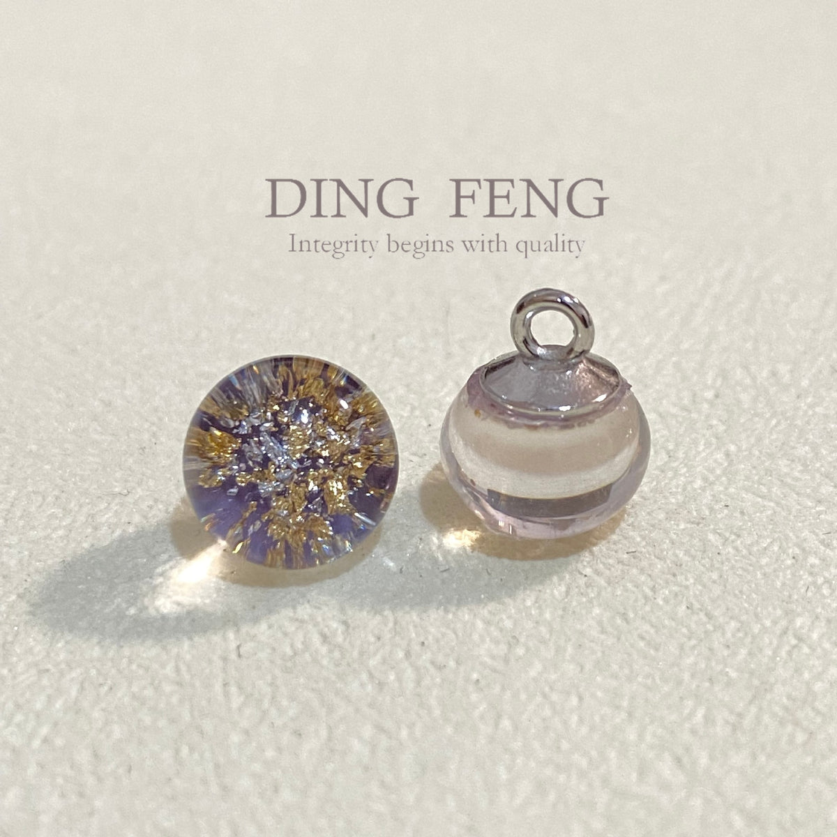 国风琉璃金箔珠钮扣汉服旗袍新中式扣子盘扣DIY装饰辅料批发