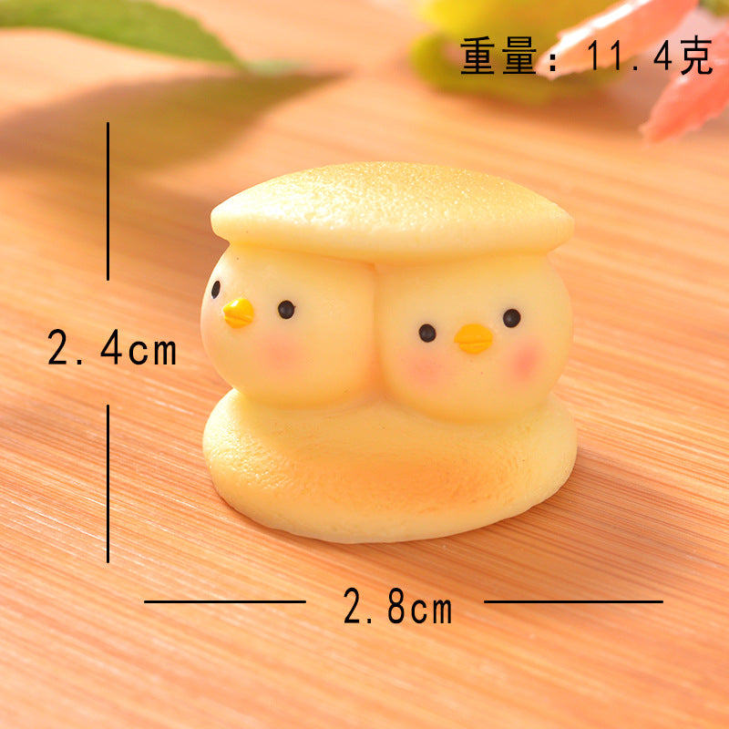 烘培动物树脂小摆件 卡通马卡龙夹心饼干DIY小配件微缩场景摆件