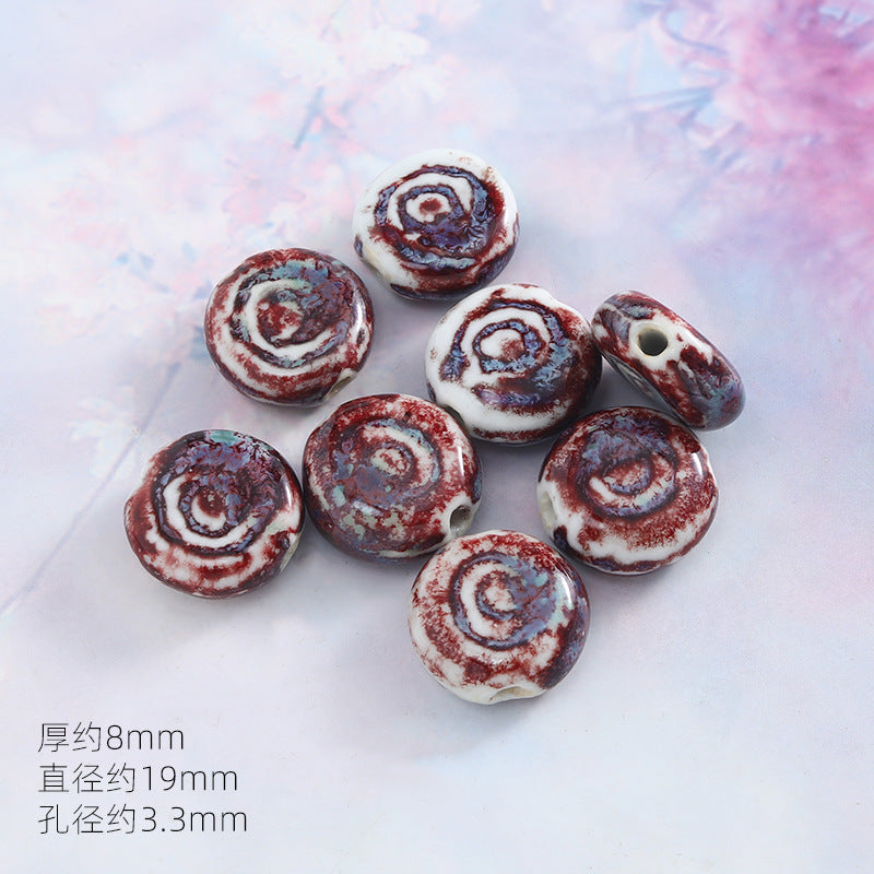 景德镇窑变陶瓷珠diy饰品配件贵妃醉瓷珠手串配件陶瓷珠子散批