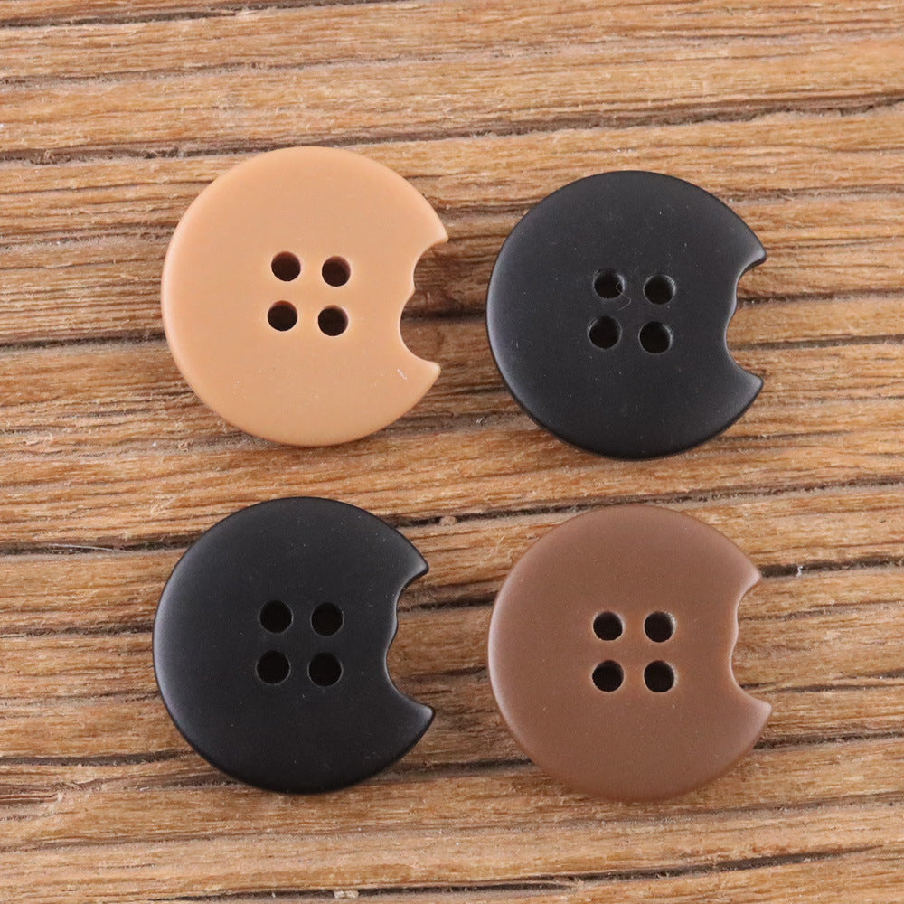 Bunli - DIY 10 Pack Notched Plain-Back Round Button
