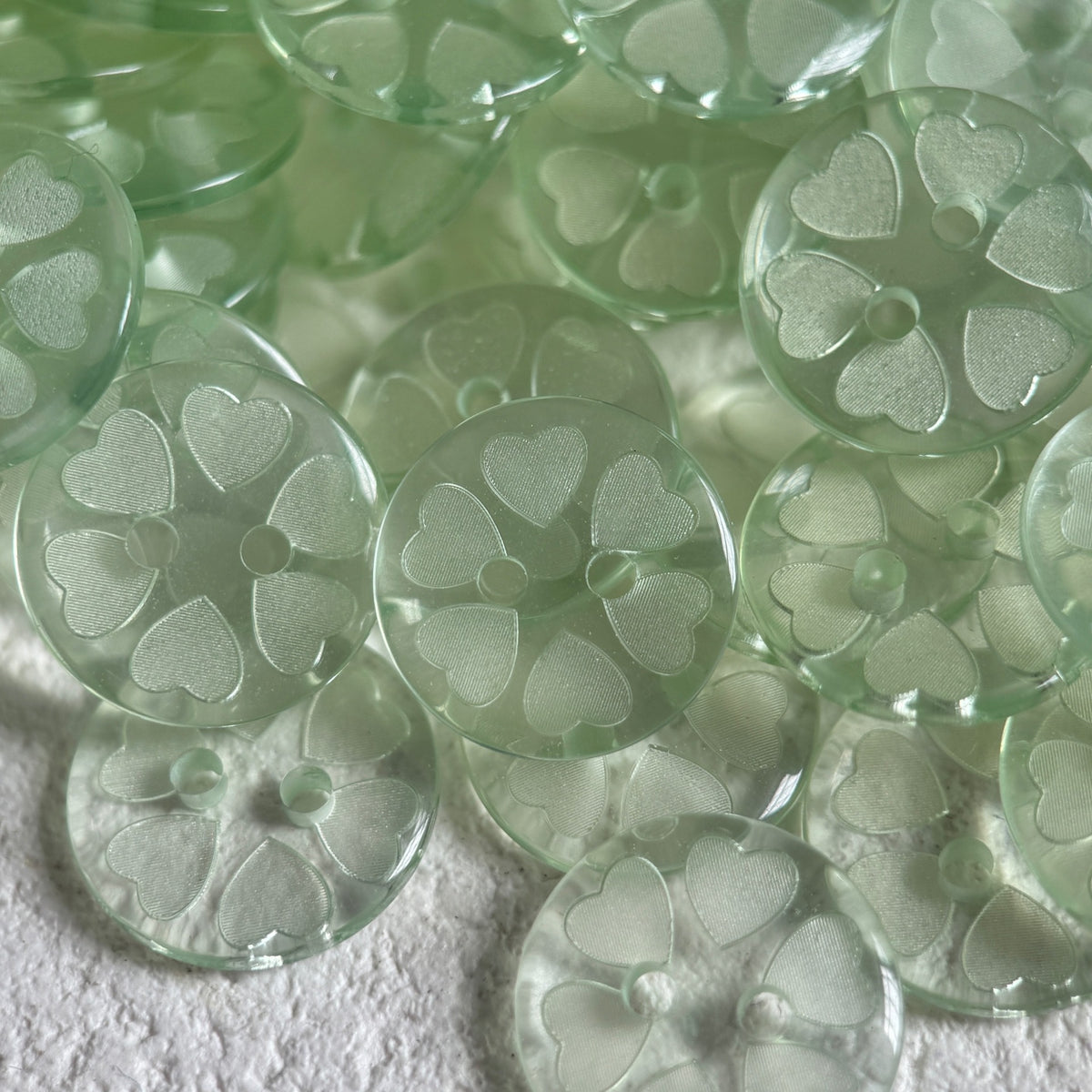 Bunli - DIY 10 Pack Translucent Clover-Pattern Button