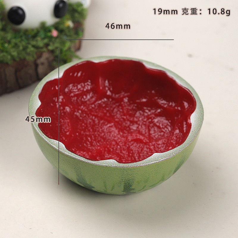 卡通diy树脂配件饰品立体西瓜碗奶油胶发夹鞋扣钥匙扣吊坠配饰