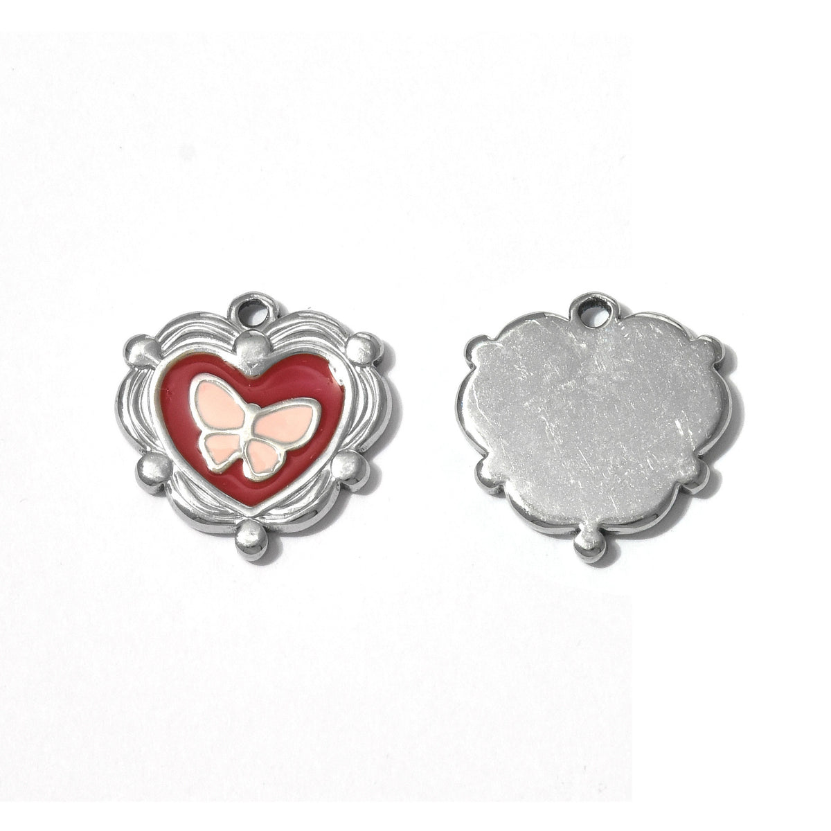 Elvane - Butterfly Scalloped Heart Pendant Only