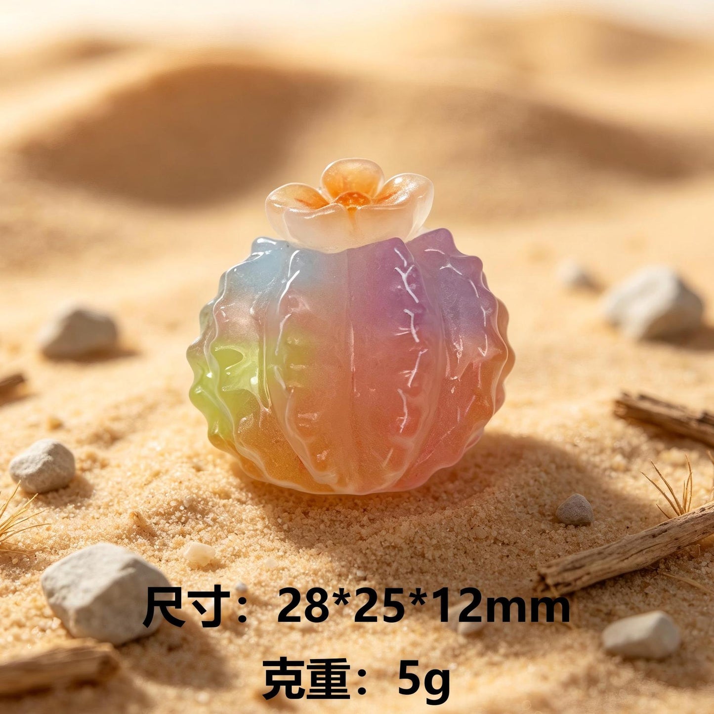 仿真炫彩仙人球树脂微缩摆件DIY冰箱贴钥匙扣挂件发饰贴片配件