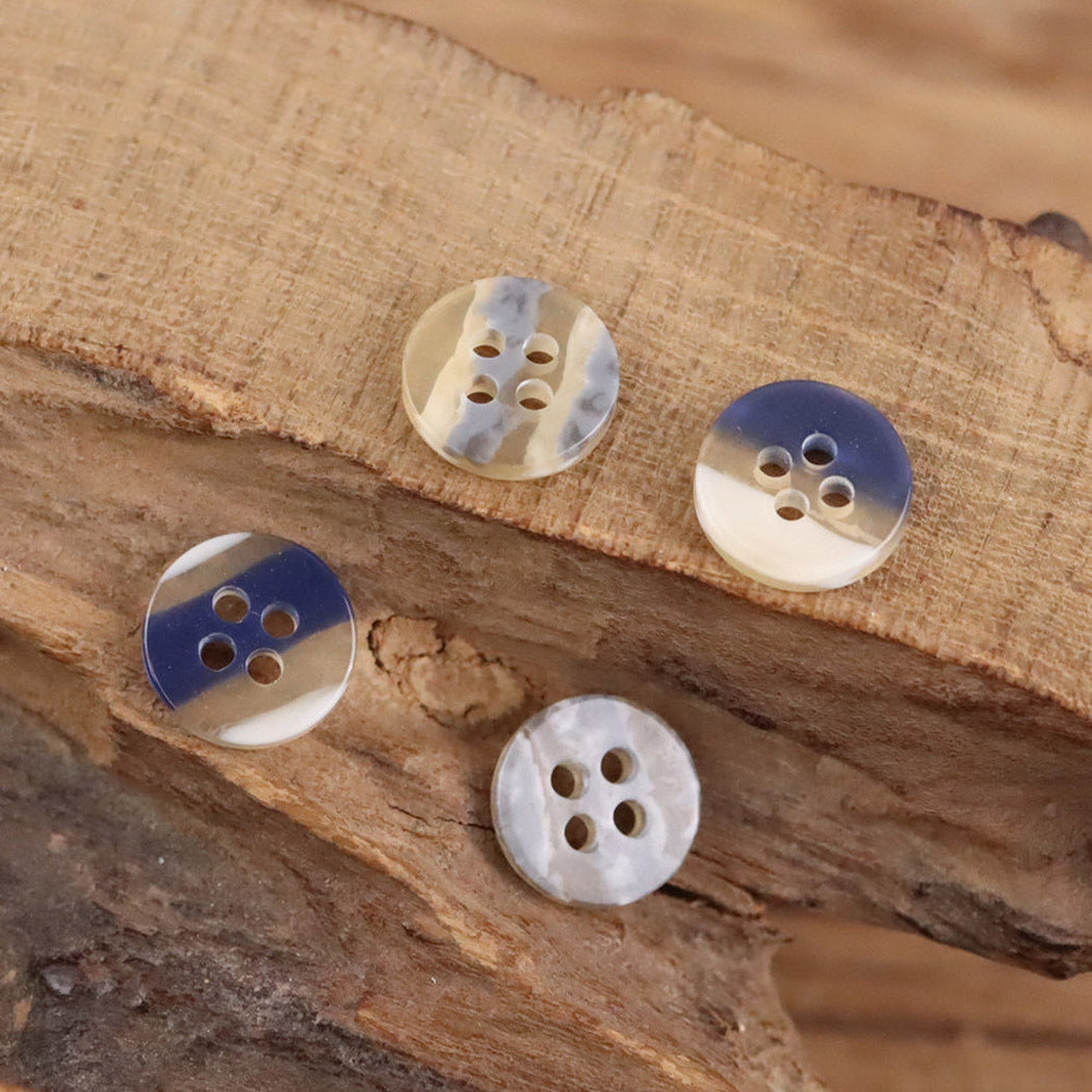 Bunli - DIY 10 Pack Color-Block Swirled Four-Hole Button