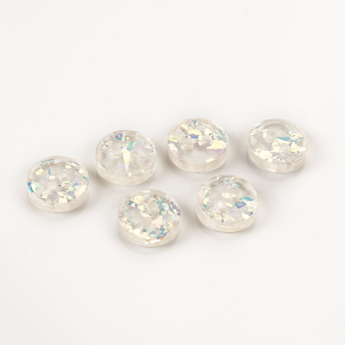 Bunli - DIY 10 Pack Transparent Iridescent Button