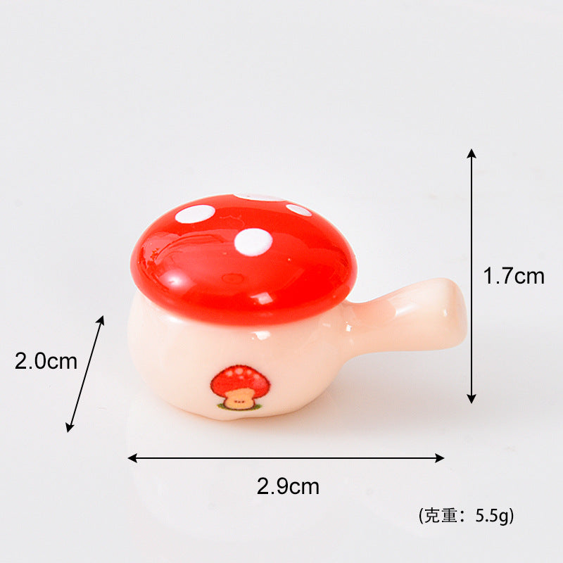 新品卡通红蘑菇全套厨具微缩配件 迷你娃娃屋diy童话小屋树脂摆件