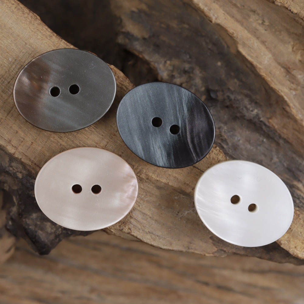 Bunli - DIY 10 Pack Gradient-Grain Oval Button