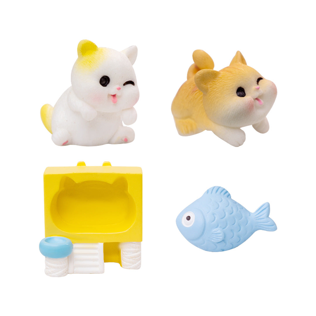 微景观创意可爱趴趴小猫咪公仔 园艺娃屋DIY装饰品配件桌面小摆件