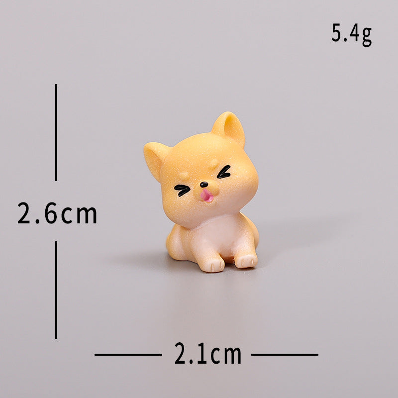 可爱柴犬小狗摆件微景观车载家居桌面树脂diy工艺装饰小万圣节