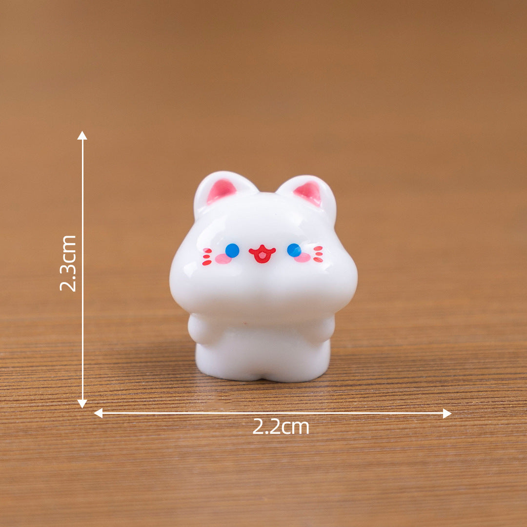 创意可爱小猪小猫动物萌粒 娃娃屋diy装饰品配件微景观桌面小摆件