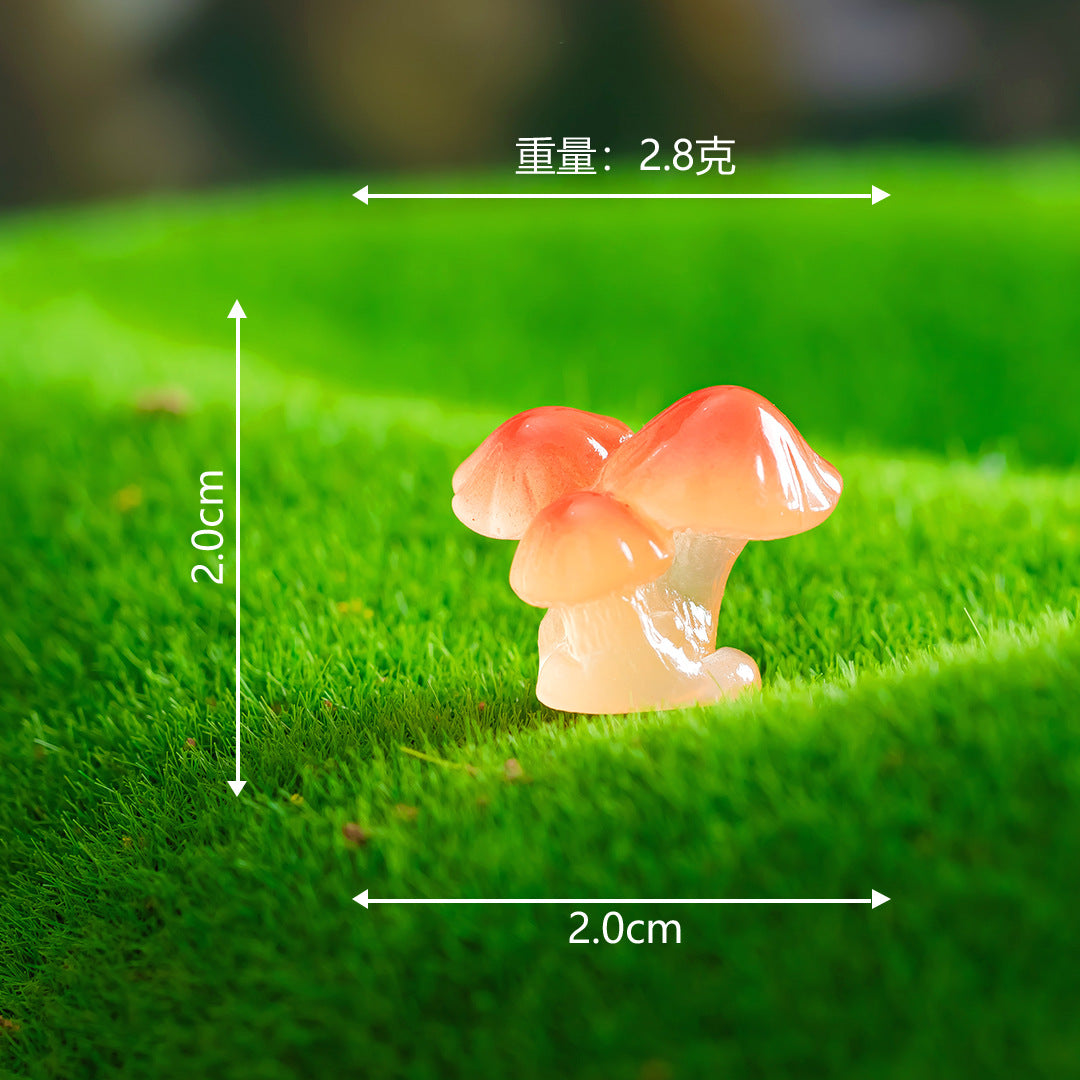 苔藓微景观创意简约仿真夜光小蘑菇 diy多肉造景装饰品配件小摆件