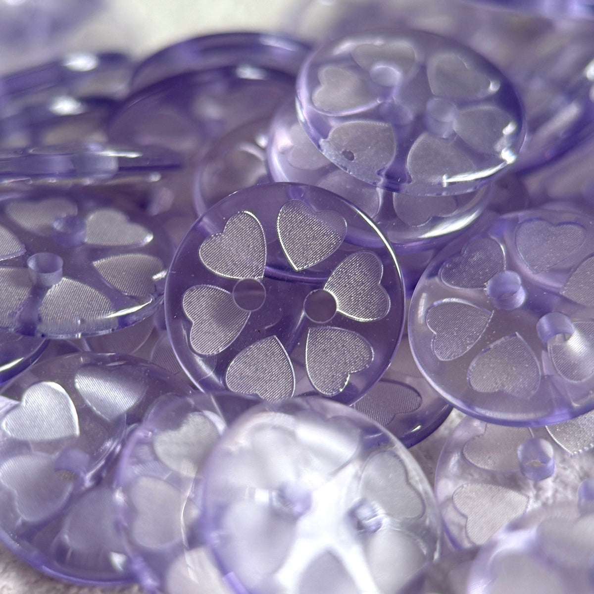 Bunli - DIY 10 Pack Translucent Clover-Pattern Button
