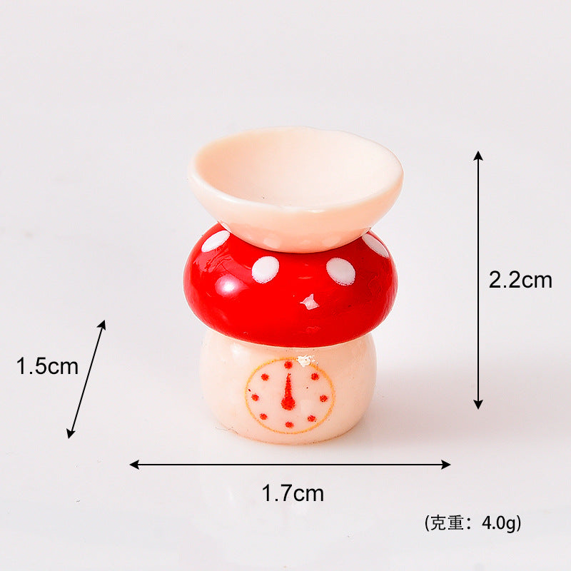 新品卡通红蘑菇全套厨具微缩配件 迷你娃娃屋diy童话小屋树脂摆件