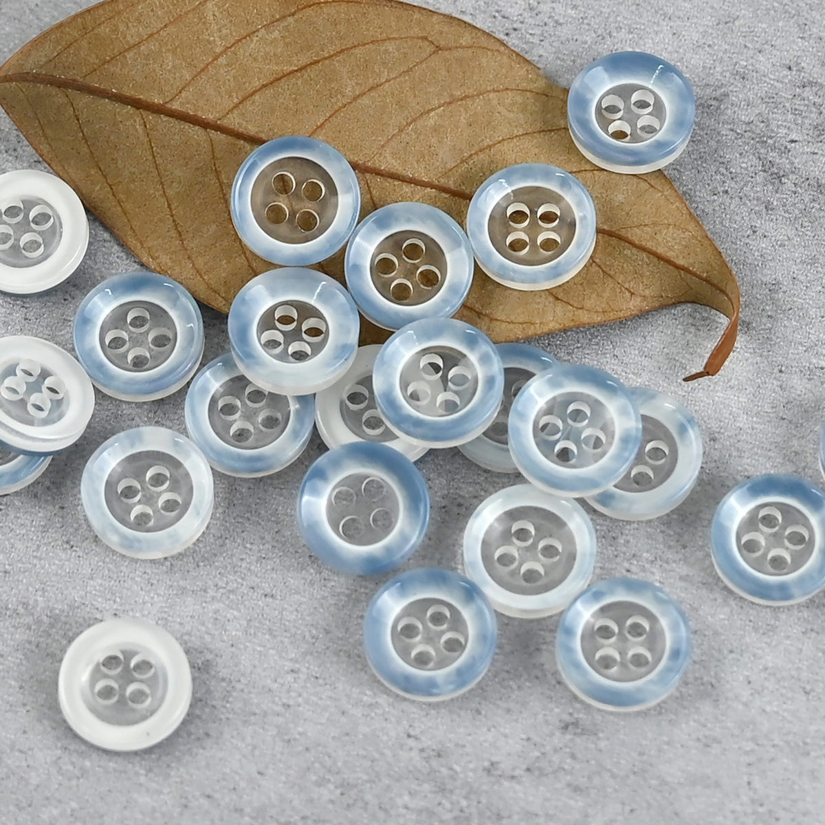 Bunli - DIY 10 Pack Clear Tint Round Four-Hole Button