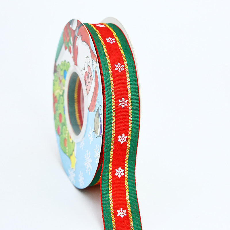 Rivora - Striped Christmas Print Ribbon