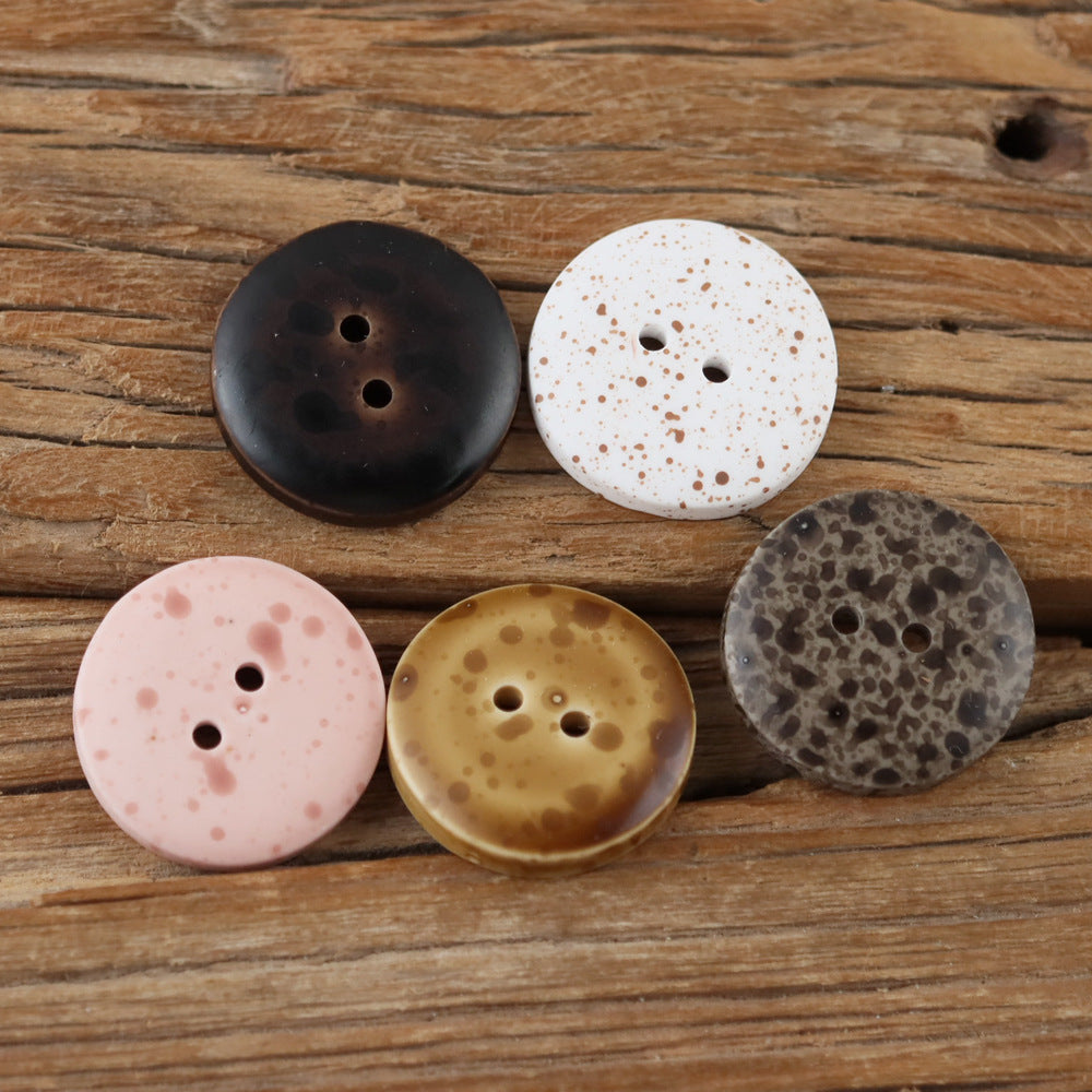 Bunli - DIY 10 Pack Mottled Round Button