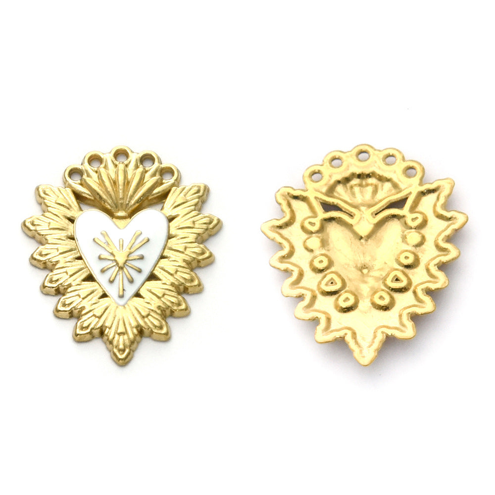 Elvane - Gold-Tone Heart-Center Pendant Only