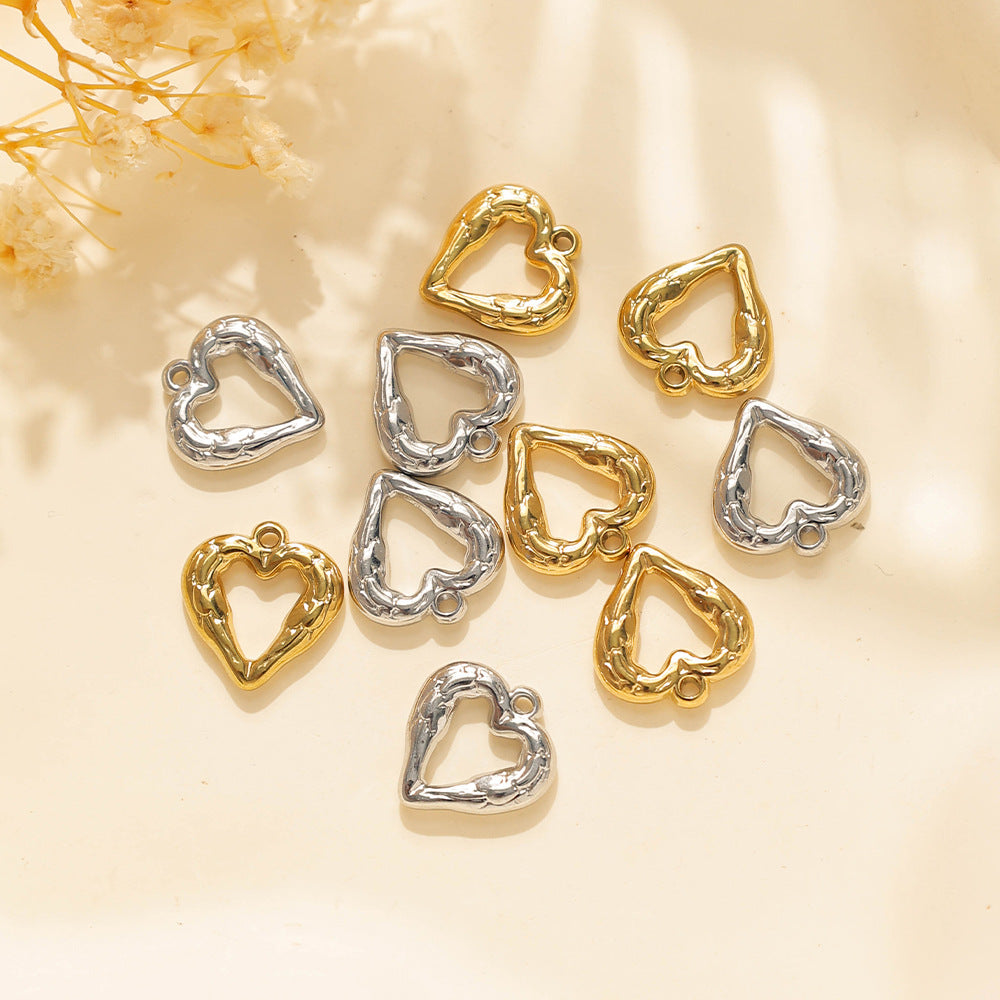 Elvane - Gold-Tone or Silver-Tone Open-Heart Pendant Only
