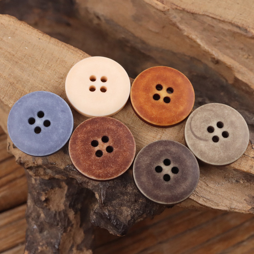 Bunli - DIY 10 Pack Washed Contrast-Ring Round Button