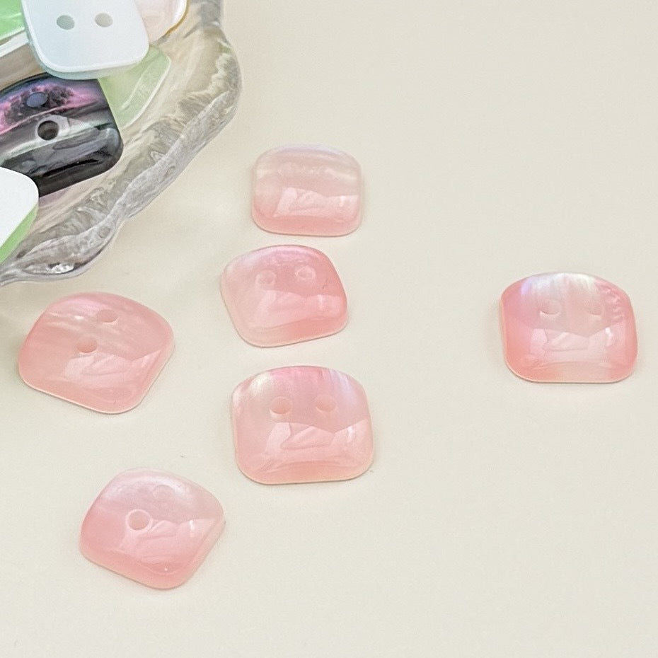 彩色仿贝珠光方形异形纽扣手工DIY衬衫毛衣饰品包包袜子服装辅料