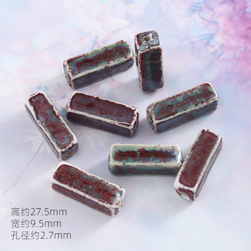 景德镇窑变陶瓷珠diy饰品配件贵妃醉瓷珠手串配件陶瓷珠子散批