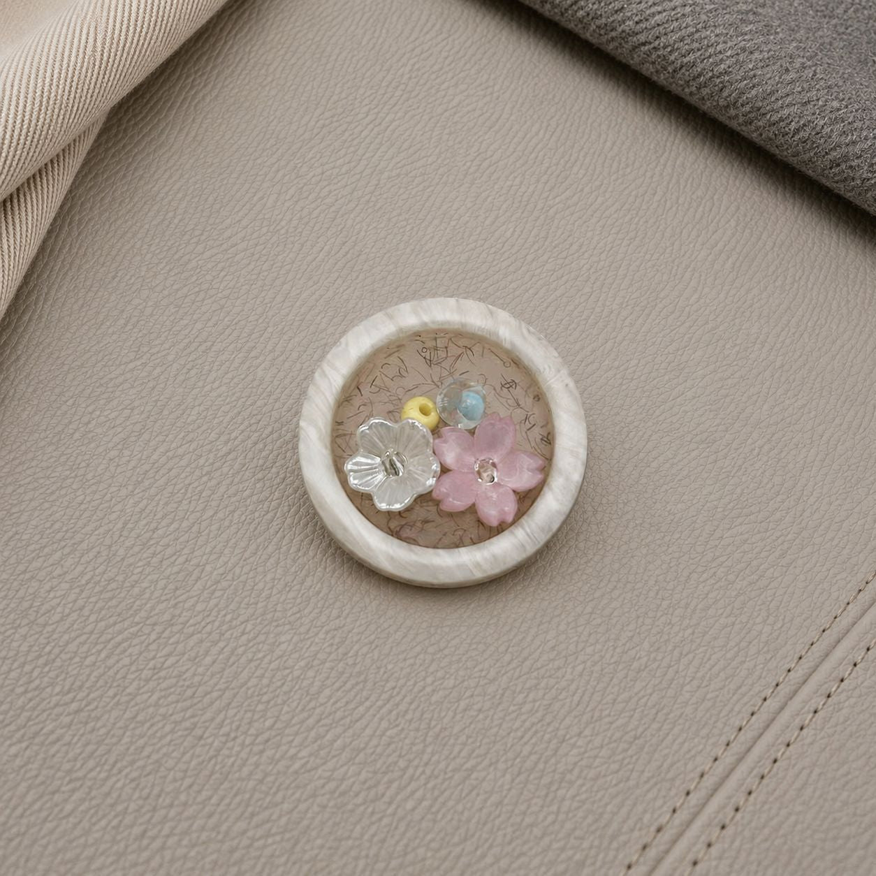 小花森系diy钉珠树脂扣子大衣风衣开衫连衣裙装饰服装辅料纽扣