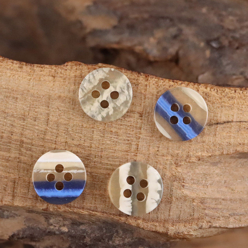 Bunli - DIY 10 Pack Color-Block Swirled Four-Hole Button