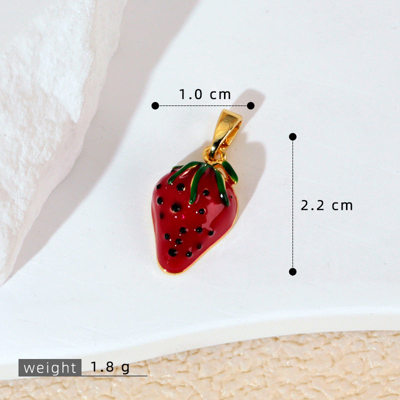 滴油仿真草莓荔枝蘑菇木瓜吊坠diy手工饰品手链项链串珠配件材料