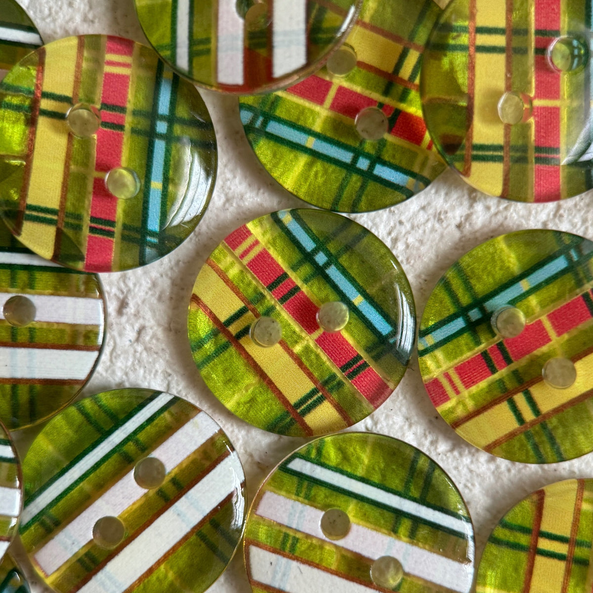 Bunli - DIY 10 Pack Transparent Mixed-Pattern Round Button
