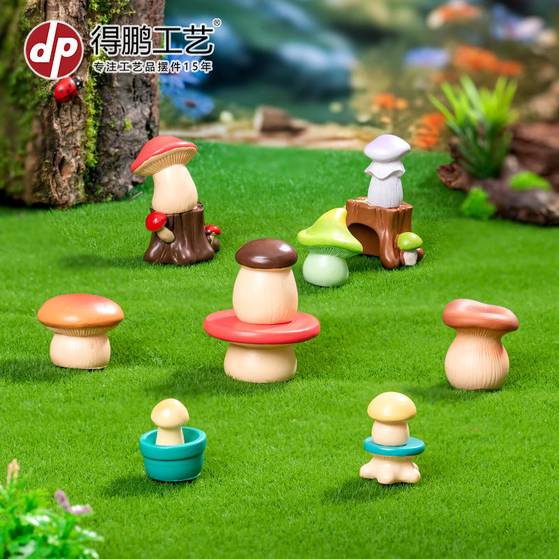苔藓微景观卡通创意小蘑菇精灵树脂工艺品diy园艺盆栽装饰小摆件