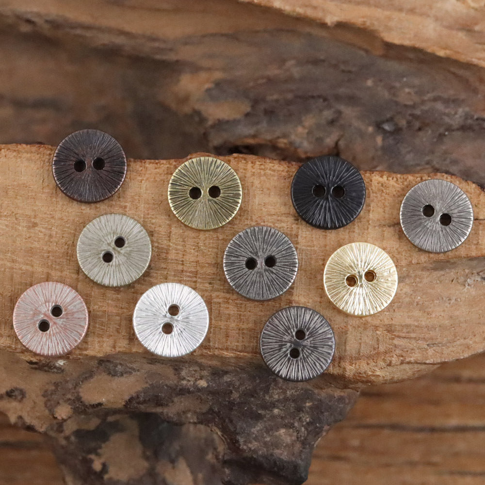 Bunli - DIY 10 Pack Textured Varied-Tone Round Button