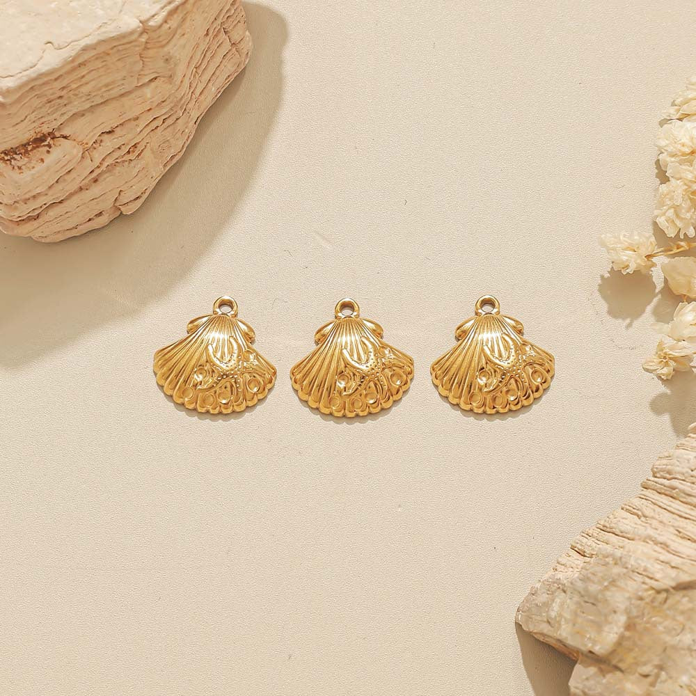 Elvane - Puffy Star and Scallop Shell Pendant Only