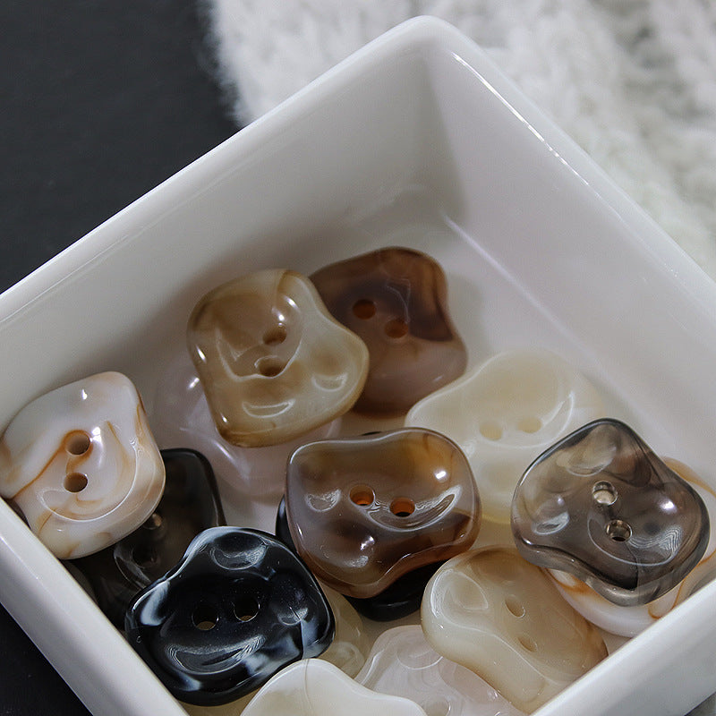 Bunli - DIY 10 Pack Marbled Two Hole Button