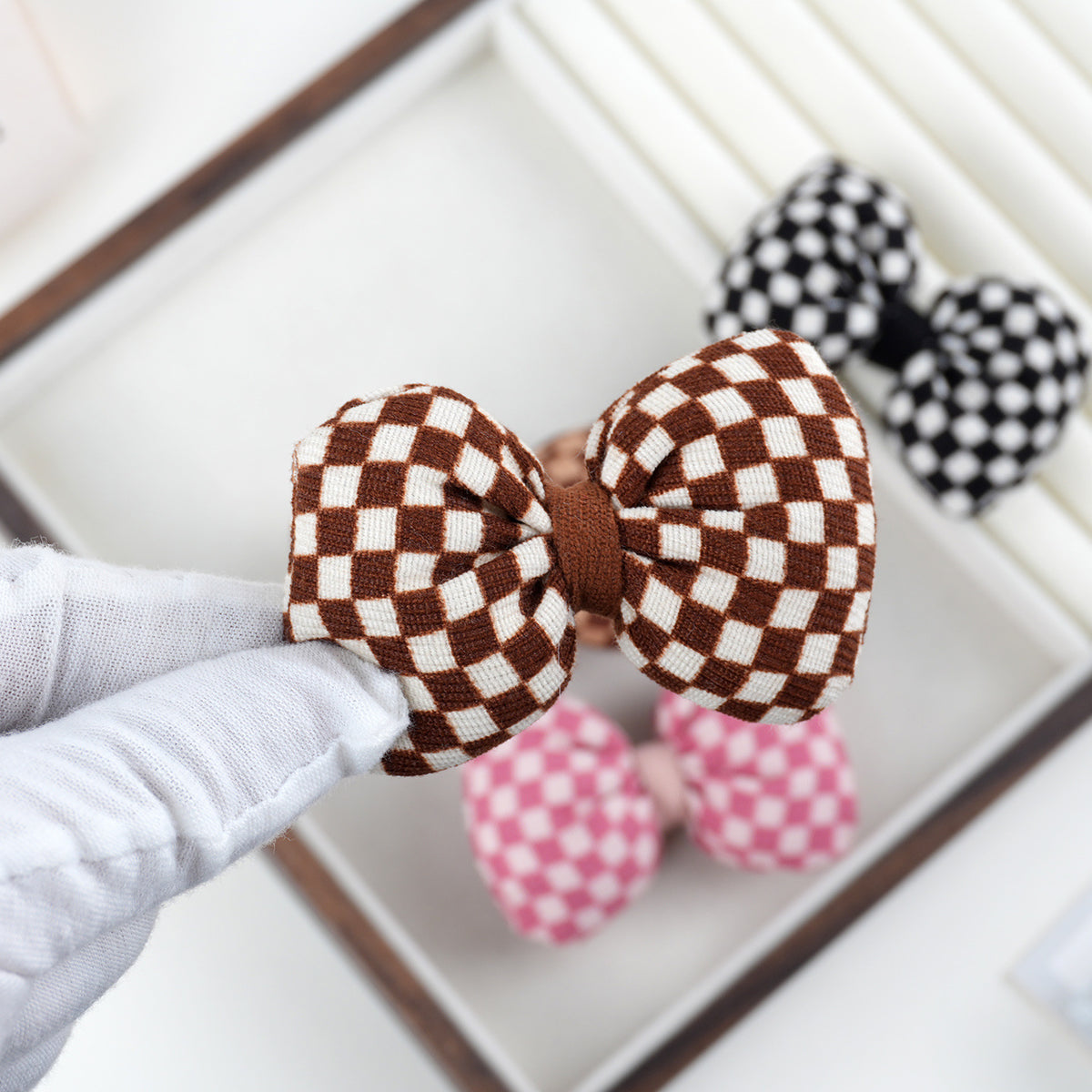 Chivy - Plaid Checker Bow Embellishment Accessory