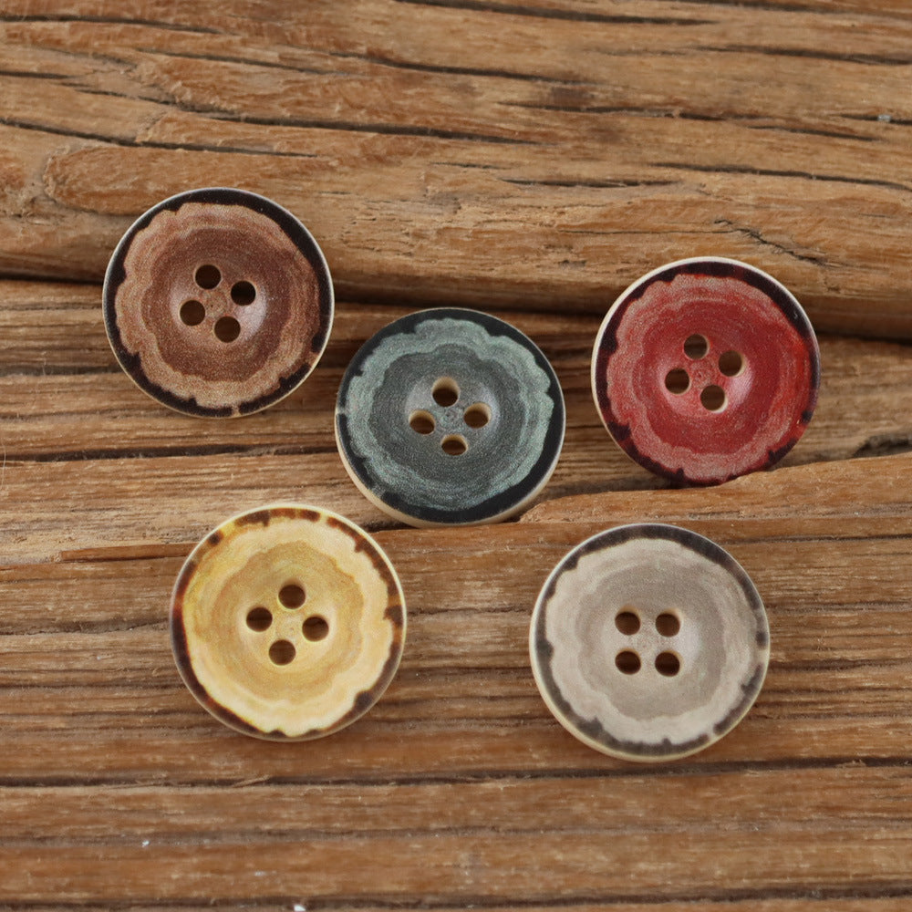 Bunli - DIY 10 Pack Concentric Mottled Round Button