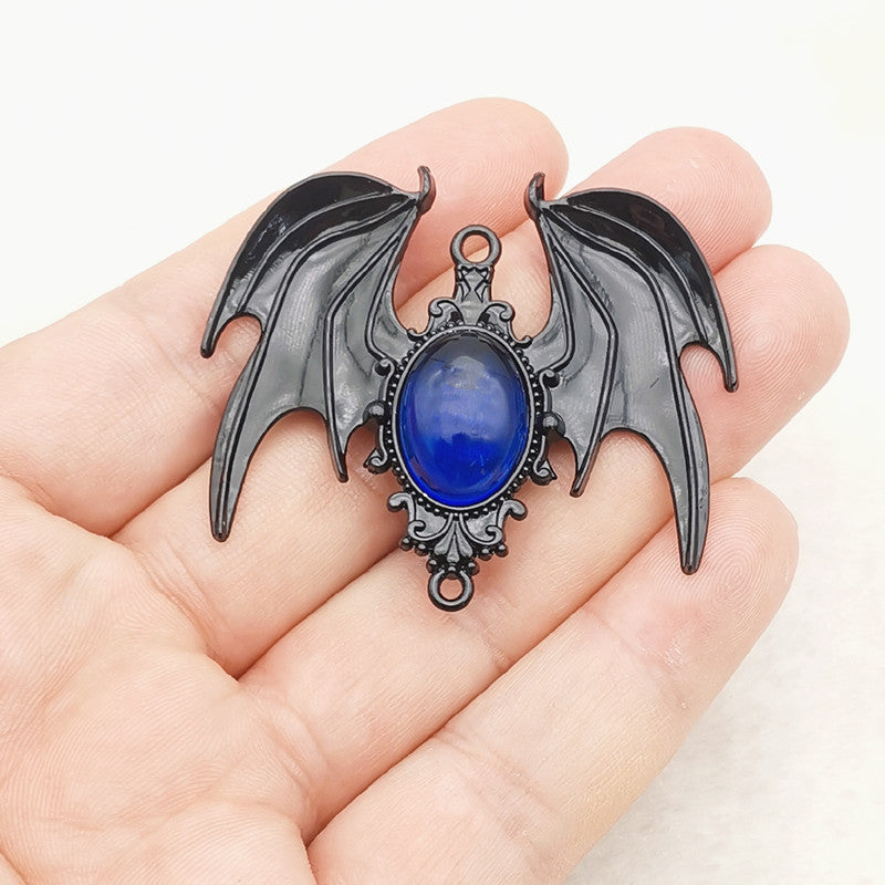 Elvane - Gothic Bat Wing Oval Accent Pendant Only