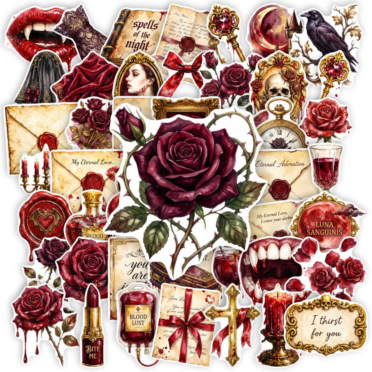 Lunira - Gothic Rose Castle 50-Sticker Pack
