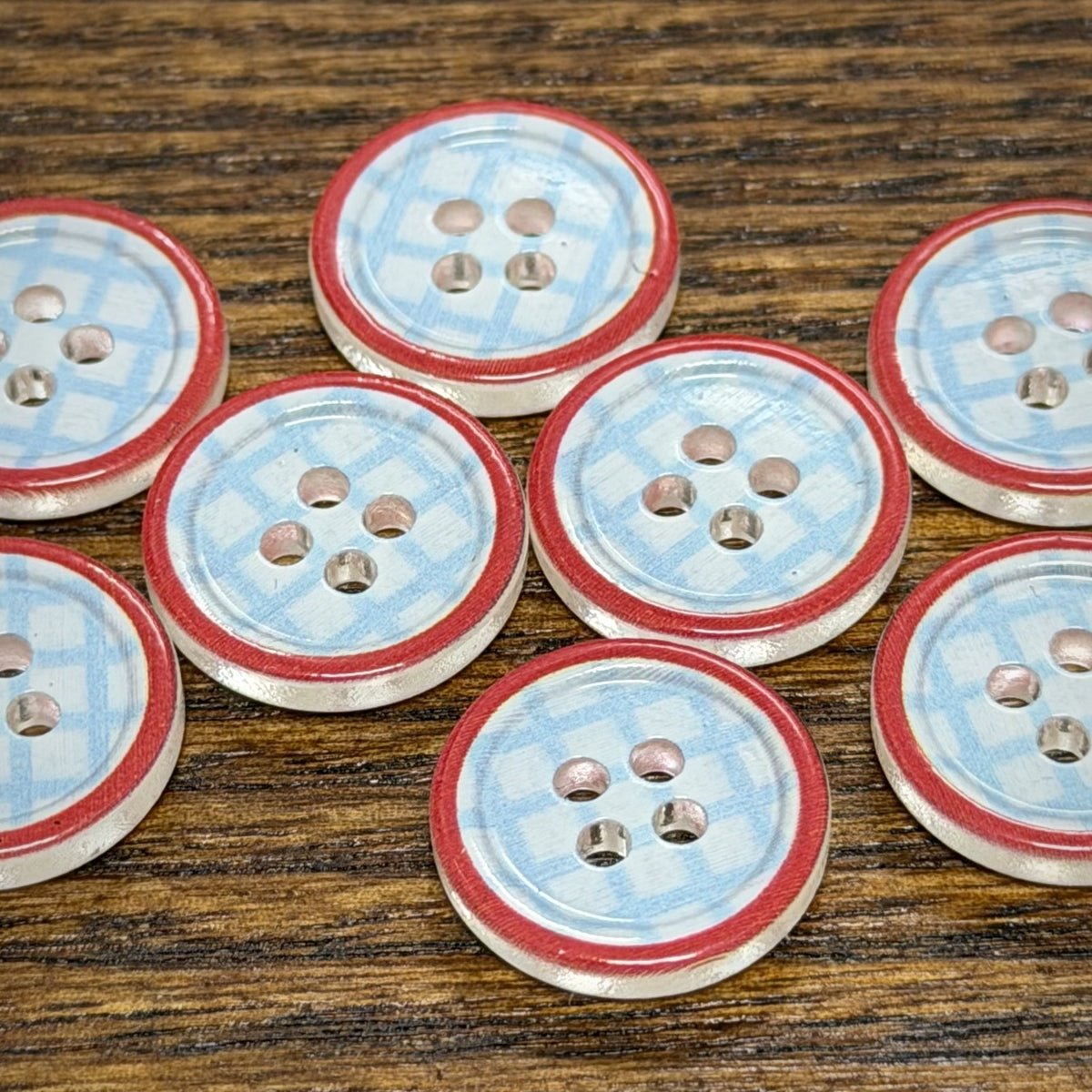 Bunli - DIY 10 Pack Plaid and Stripe Four-Hole Button