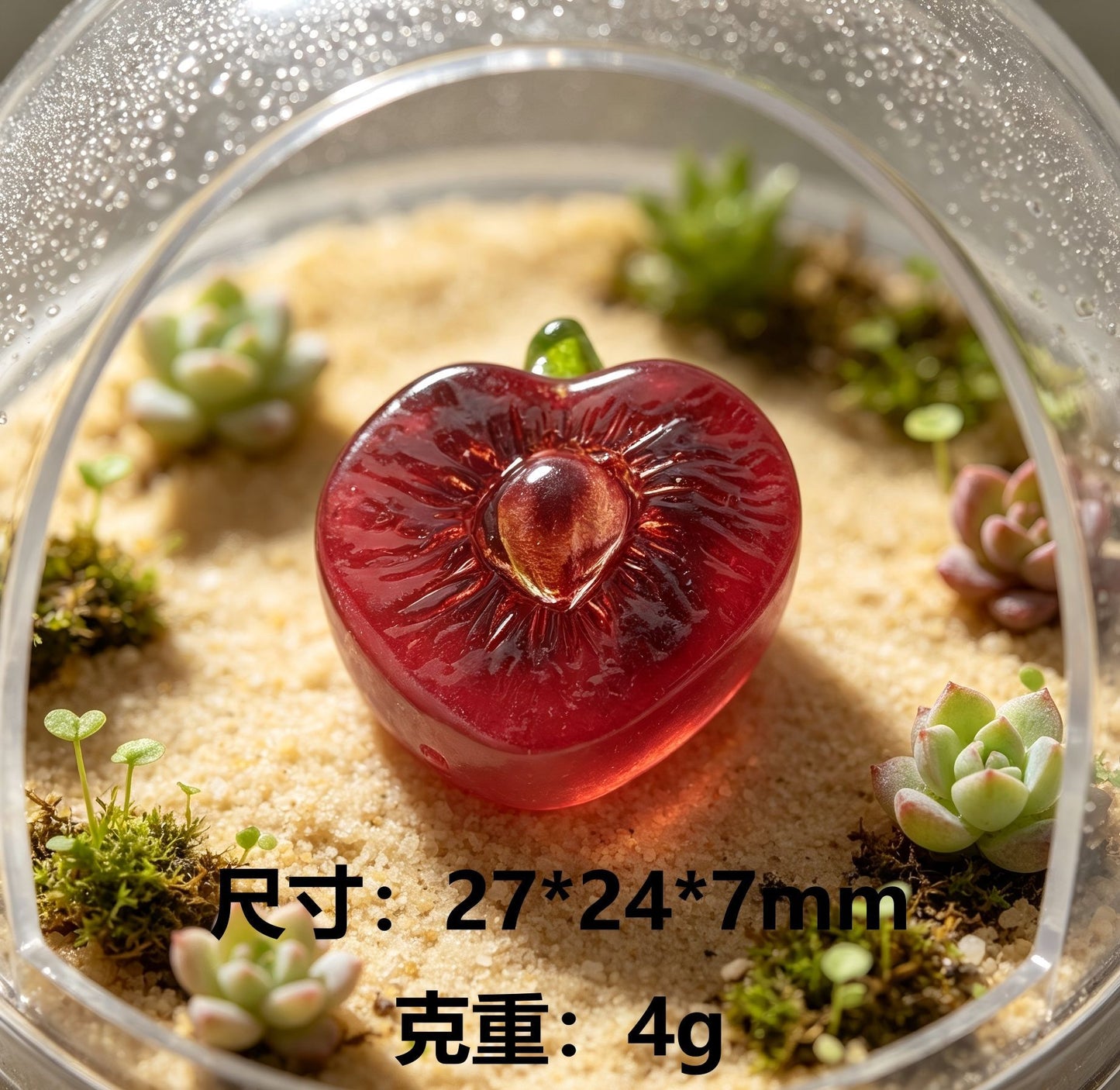 仿真迷你透明切片水果树脂微缩摆件DIY钥匙扣挂件发饰贴片配件