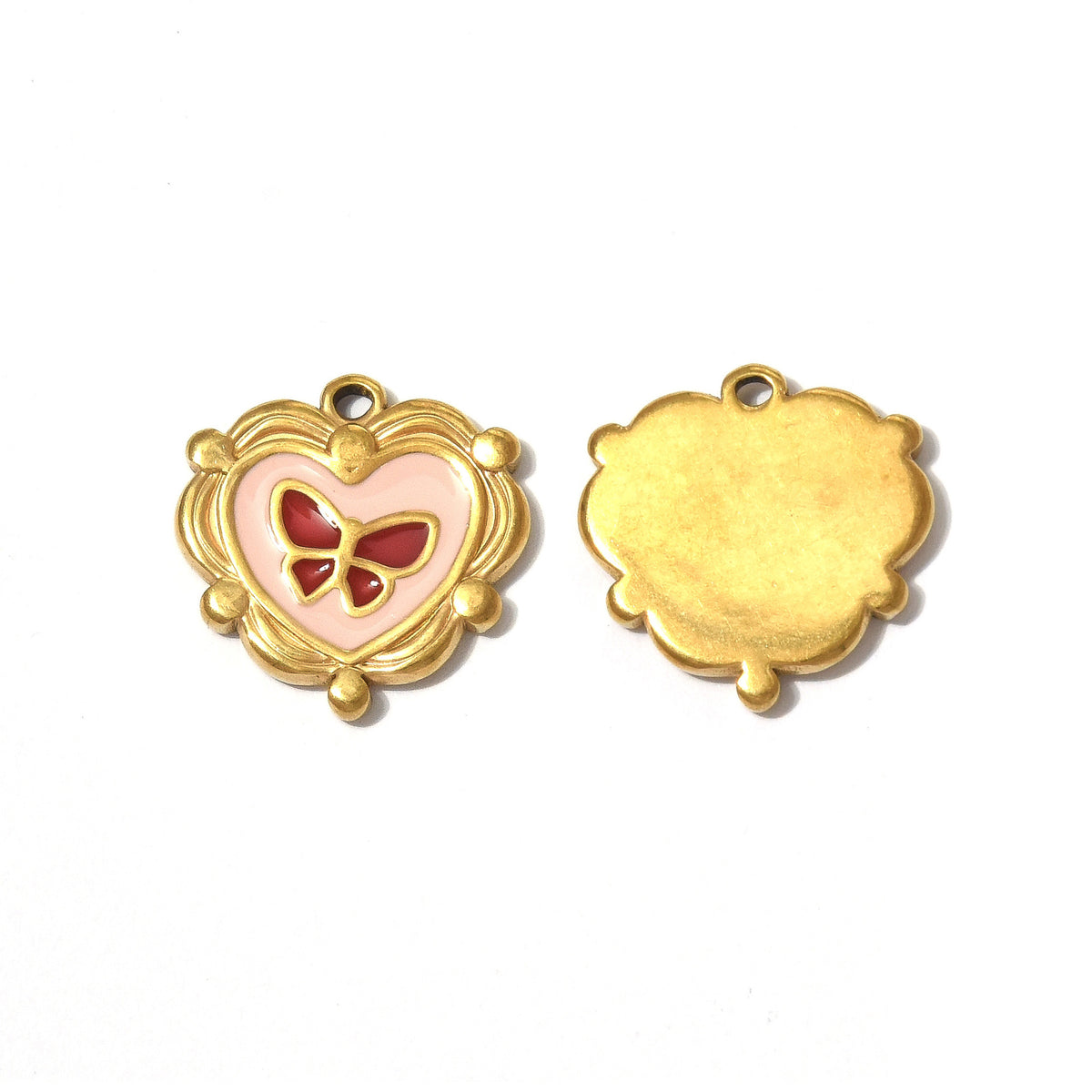 Elvane - Butterfly Scalloped Heart Pendant Only