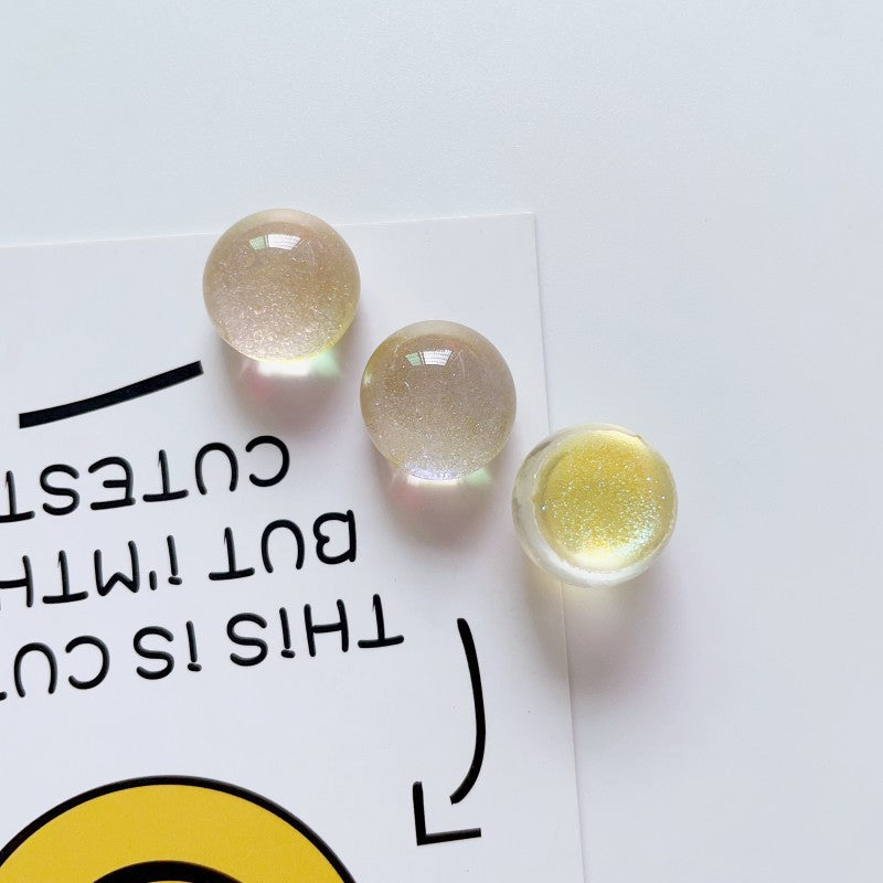 Korean Color Transparent Star Sense Glitter Pink Half Pill Diy Resin Accessories Earrings Hair Clip Cell Phone Case Shoe Material
