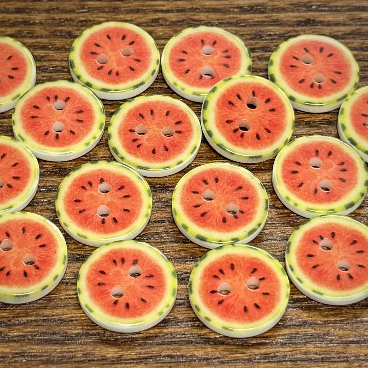 Bunli - DIY 10 Pack Watermelon Slice Two-Hole Button