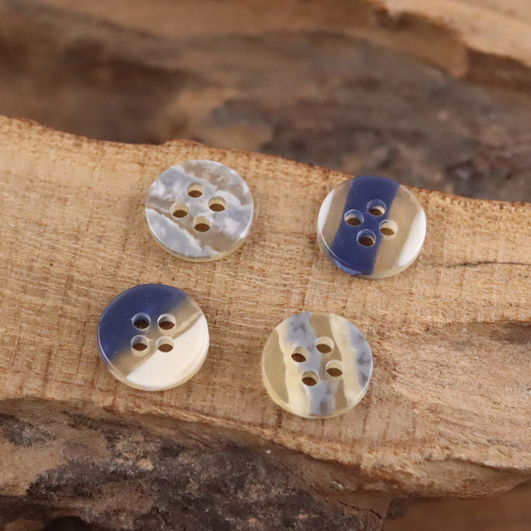 Bunli - DIY 10 Pack Color-Block Swirled Four-Hole Button