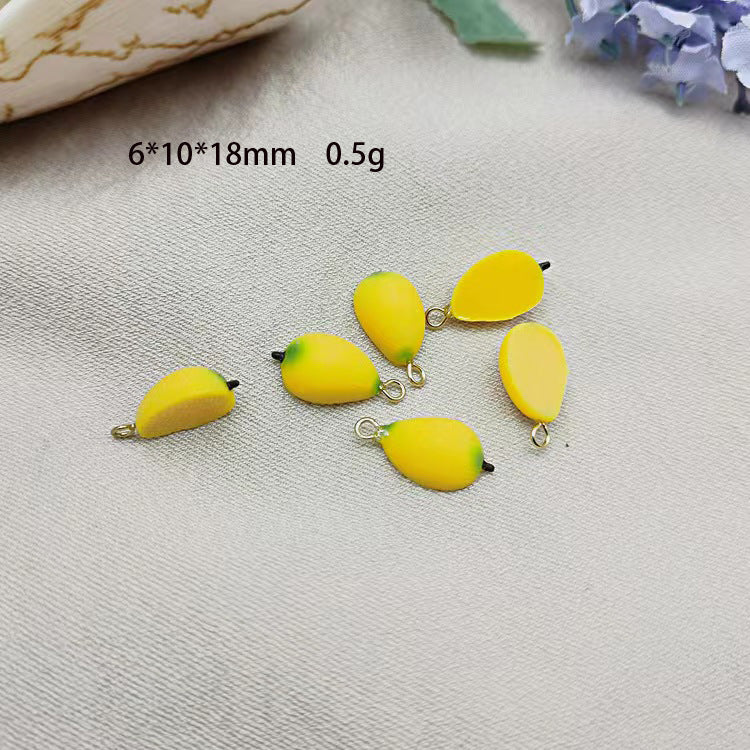 富光树脂 水果第二季树脂 彩绘 耳钉吊坠配饰 DIY卡哇伊饰品配件
