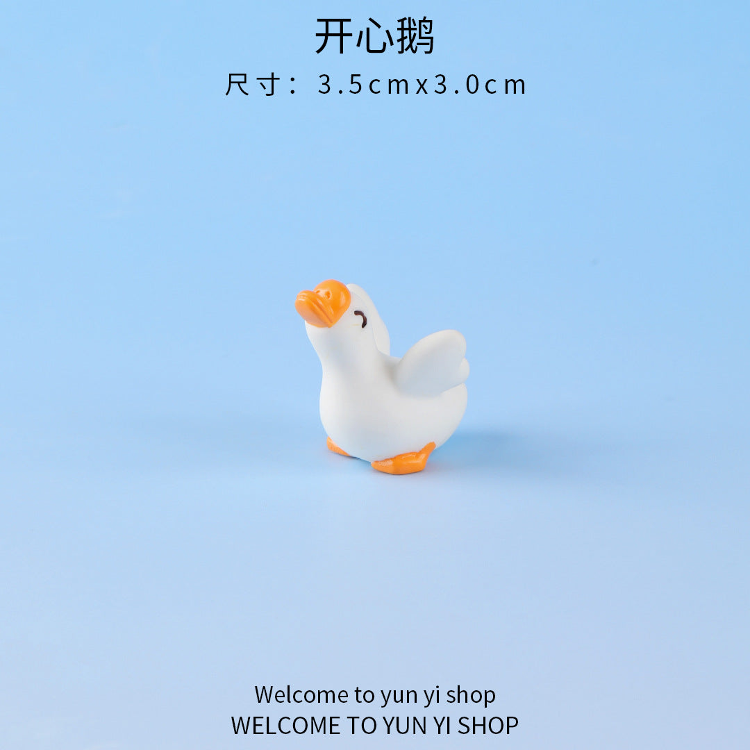 微景观创意呆萌搞怪大白鹅公仔园艺diy装饰品 配件汽车桌面小摆件