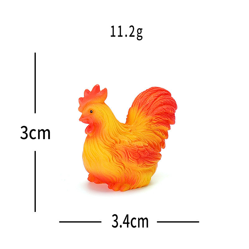 Objella - Textured Rooster Pose Miniature Ornament