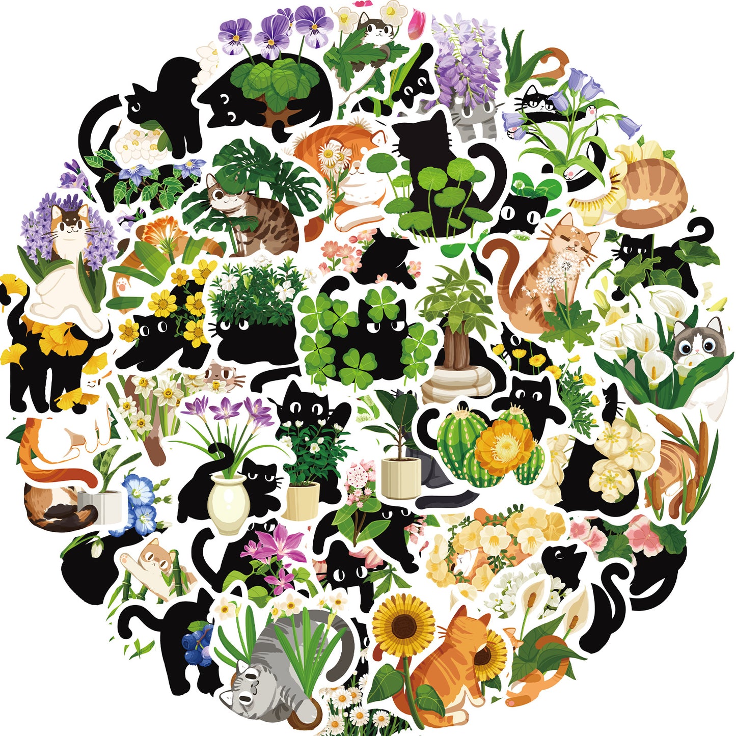 Lunira - Botanical Cat Garden Sticker Pack