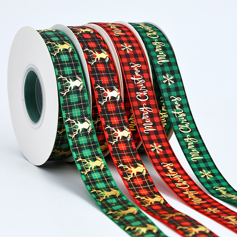 Rivora - Foil Christmas Plaid Ribbon