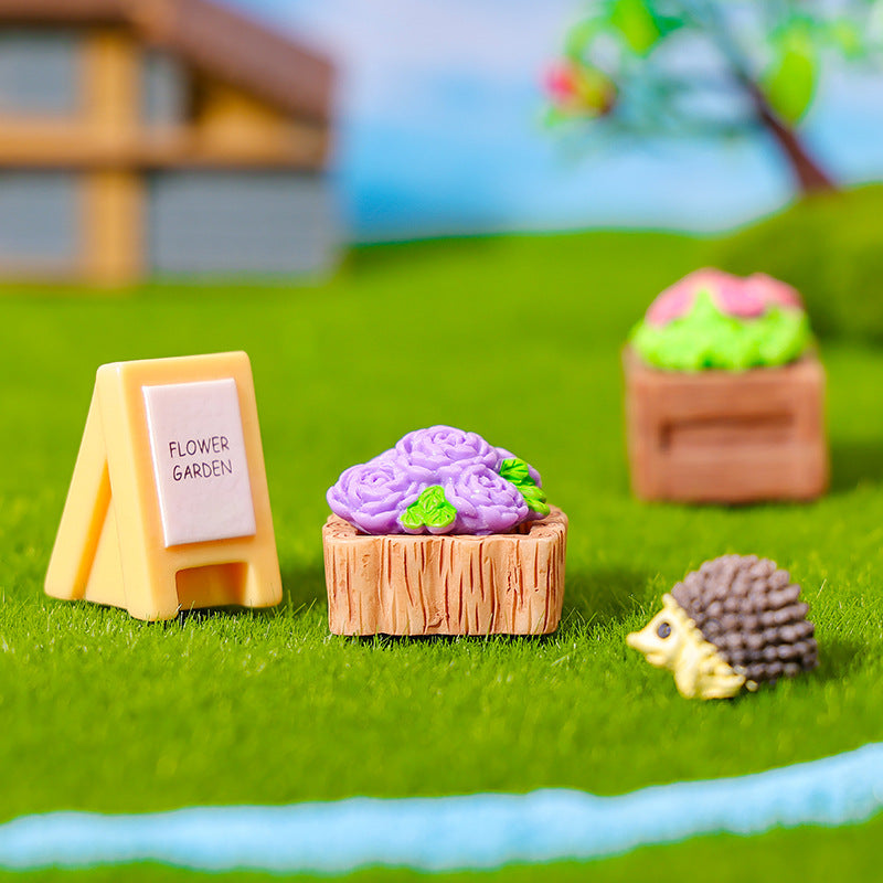 Objella - Flower Garden Scene Miniature Ornament